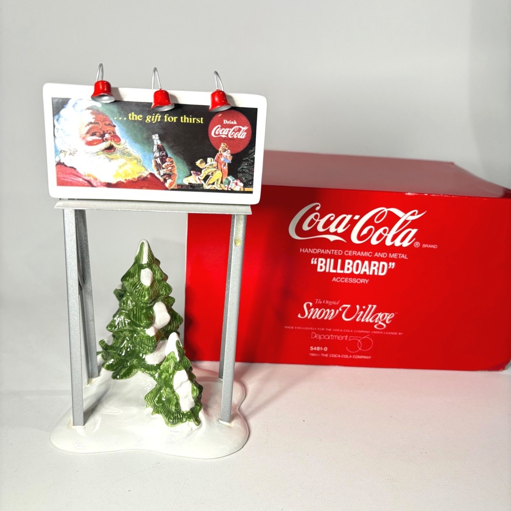 Dept 56 Snow Village Coca-Cola Billboard Santa 1994 Christmas Accessory 5481-0